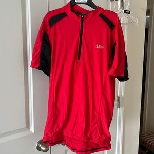 Large red biking jersey from EMS.